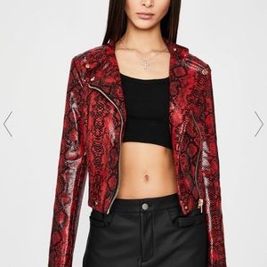 Biker jacket red